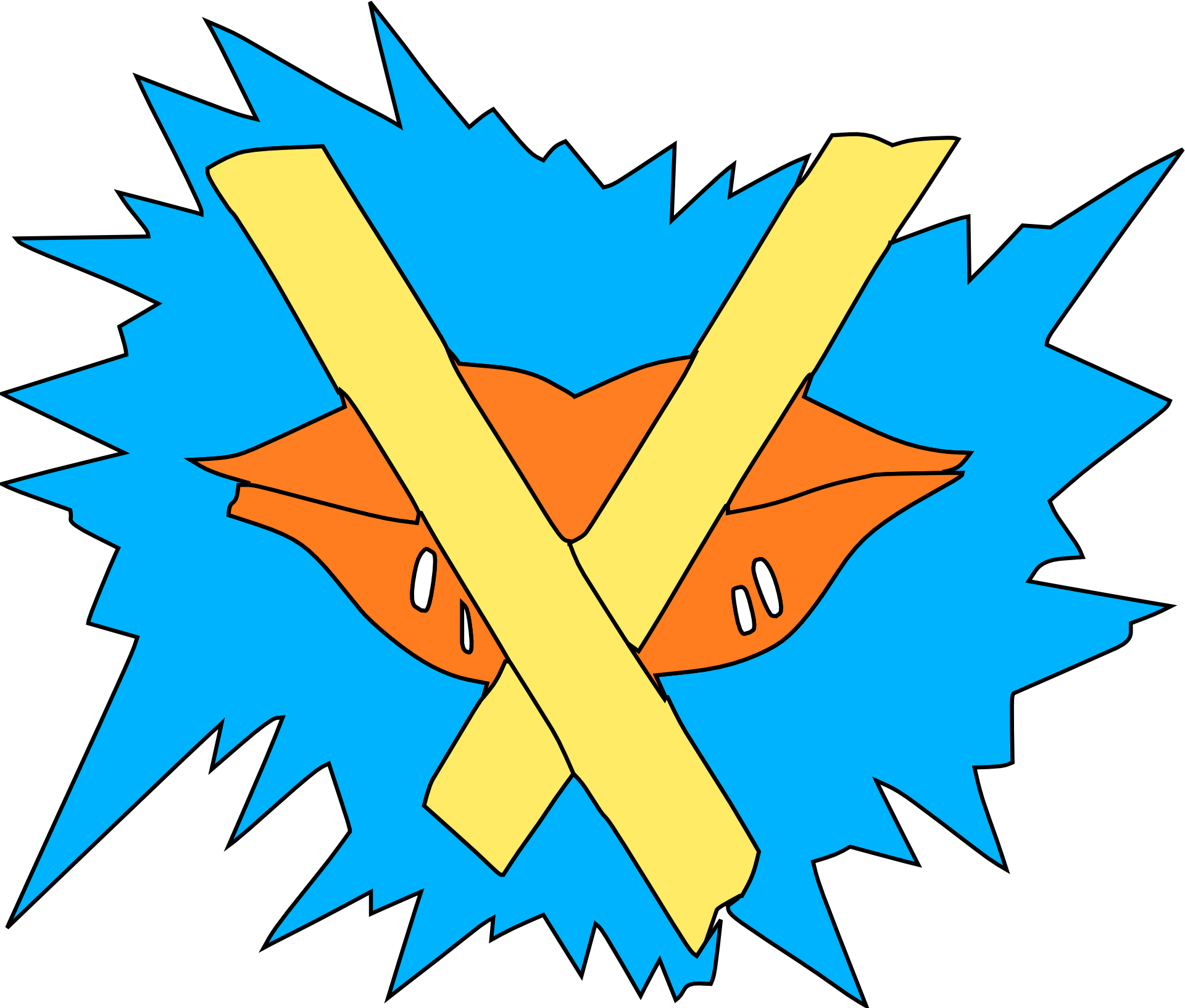 Illustration of a blue background, red lips and a yellow X on top of the lips as if silencing them.
