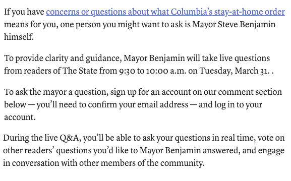 Text of an article introducing the mayoral q&a
